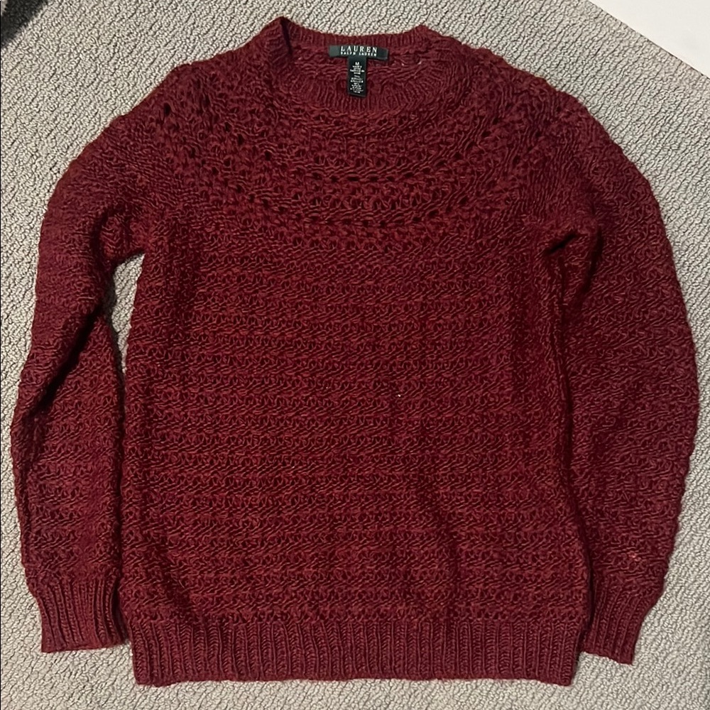 Ralph Lauren Burgundy Knit Sweater